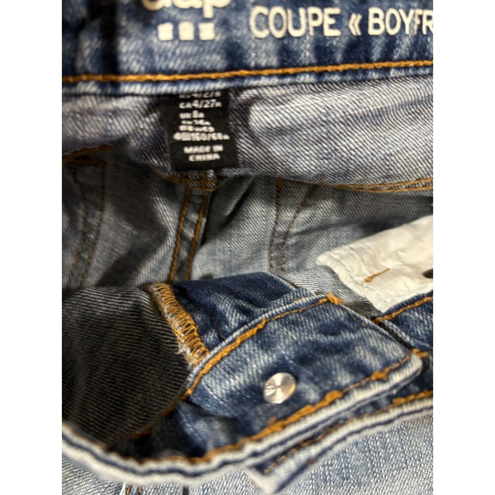 Gap 4/27 Sexy Boyfriend Ripped Distressed Cuffed Denim Jeans - Picture 7 of 9